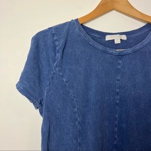 Anthropologie Eri & Ali Weekend Washed navy blue short sleeve top, sz M